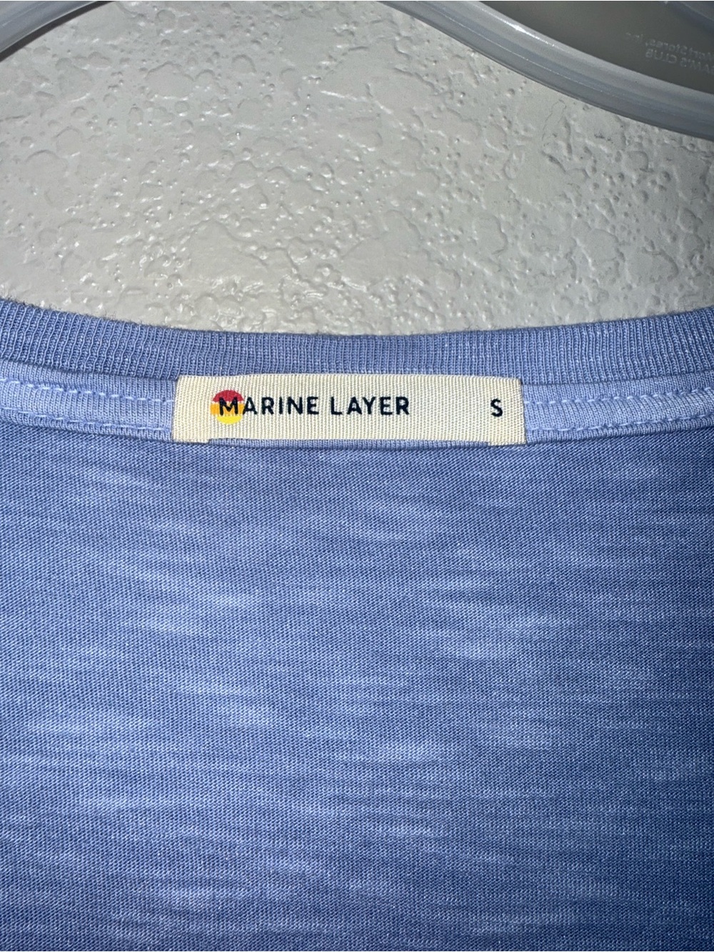 Marine Layer Boyfriend Relaxed V-Neck Tee Blue Supima Cotton Modal T-Shirt Sz S - Picture 4 of 6